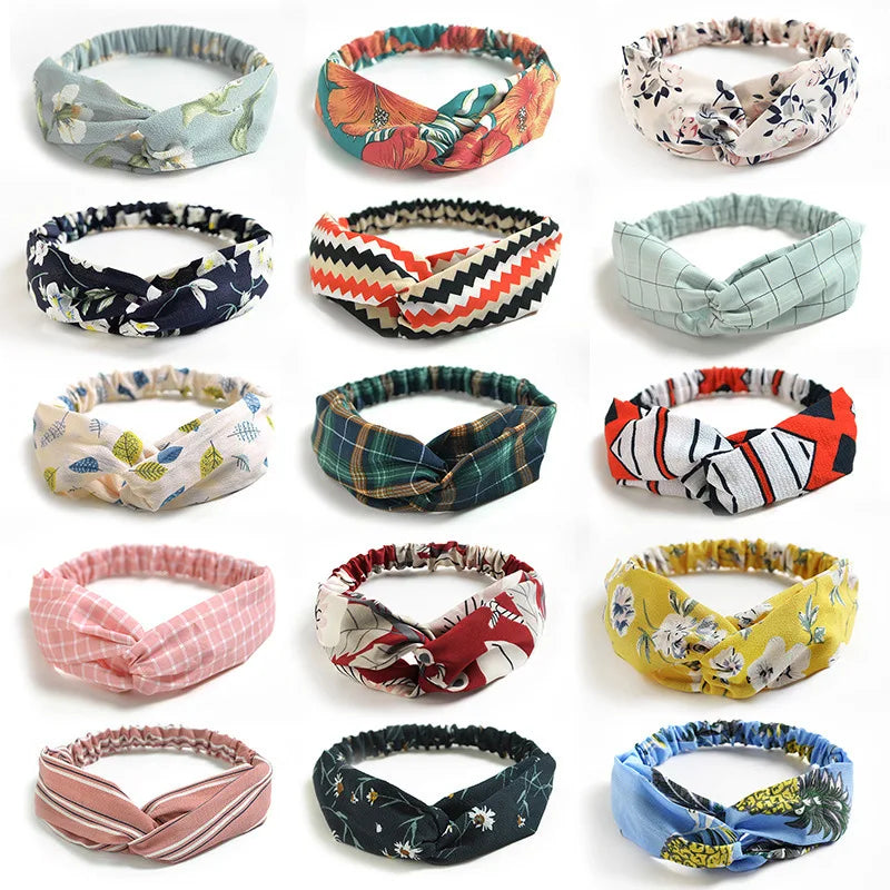 New print Knot Women Headband Vintage Hairband Girls Headwear Leopard Headband Hair Accessories dress Gift hair ties scrunchie