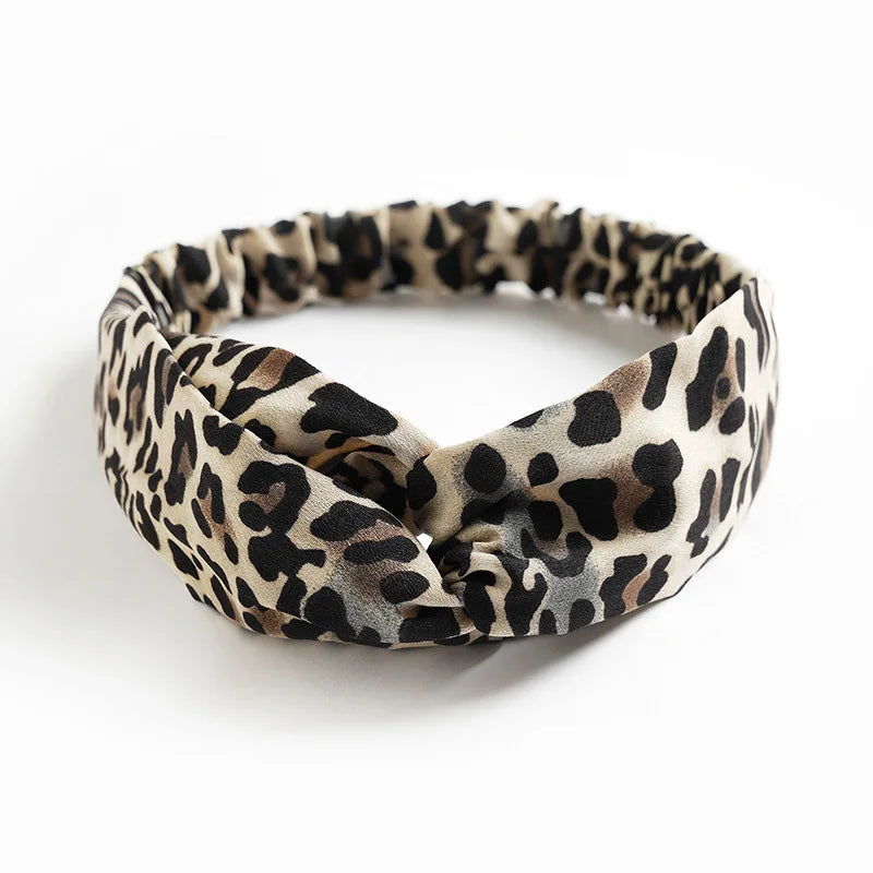 New print Knot Women Headband Vintage Hairband Girls Headwear Leopard Headband Hair Accessories dress Gift hair ties scrunchie