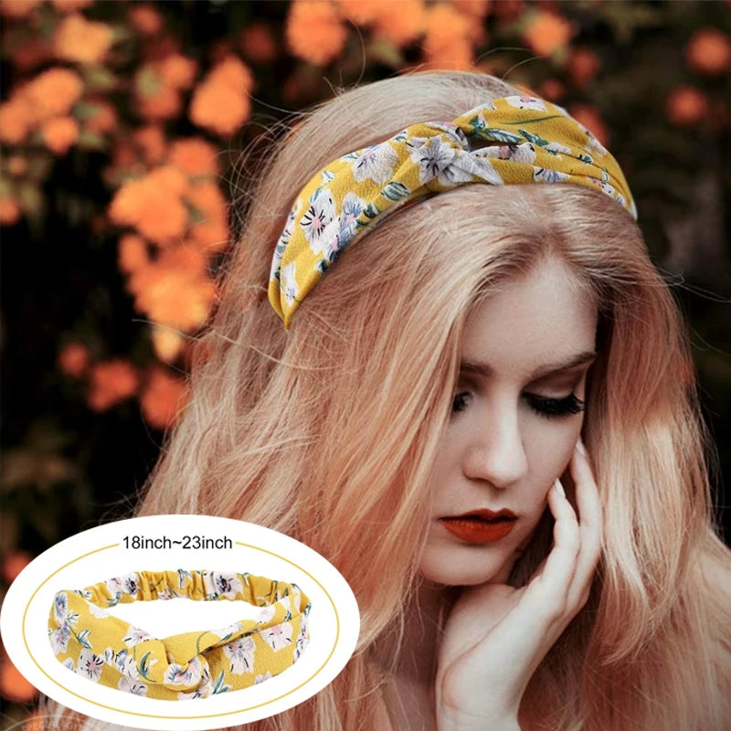 New print Knot Women Headband Vintage Hairband Girls Headwear Leopard Headband Hair Accessories dress Gift hair ties scrunchie