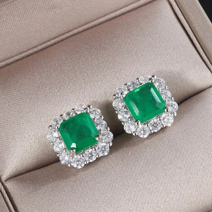 Emerald Ladies Retro Earrings Jewelry lulusport1