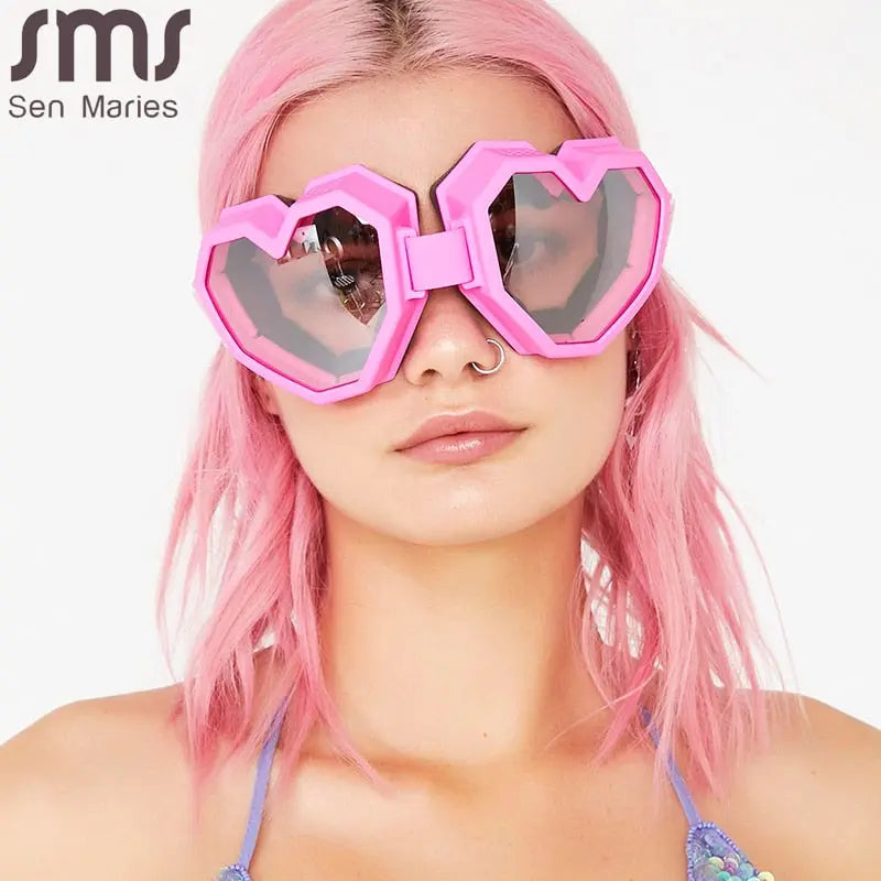 Lulu X Sen Maries Heart Shaped Goggle Sunglasses LuLusport1