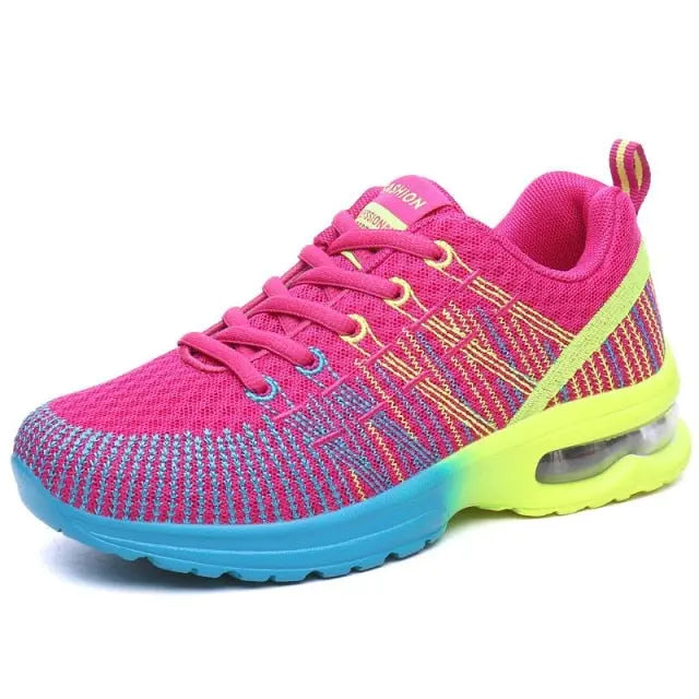 Women Air Cushion Lace-up Breathable Athletic Running Shoes lulusport1